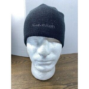Calvin Klein Beanie Men’s Reversible Gray Beige Hat Stocking Cap Winter Adult